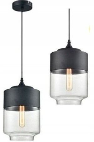 Lampa Wisząca Szklana Loft Industrial Zenit Black