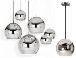 Żyrandol Lampa Sufitowa Kula Lustro Chrom Szkło 20