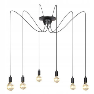 Lampa Sufitowa Wisząca Żyrandol Pająk 6 E27 Led