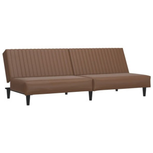 2-osobowa sofa, brązowa, sztuczna skóra