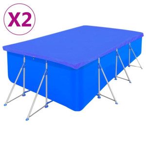 Plandeki na basen, 2 szt., PE, prostokątne, 90 g/m², 400x207 cm