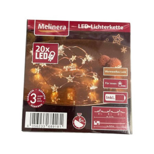 Świąteczne Światełka Łańcuch LAMPKI 20LED GWIAZDKI