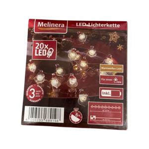 Świąteczne Światełka Łańcuch LAMPKI 20LED Mikołaj