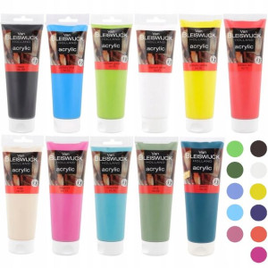 Farby Akrylowe Popularne Kolory Zestaw 250 Ml X 11