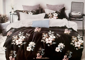 Pościel Satyna Bawełniana 200x220 Kwiaty