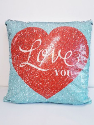 Hit! Poszewka Dekoracyjna Cekiny 40x40 Love