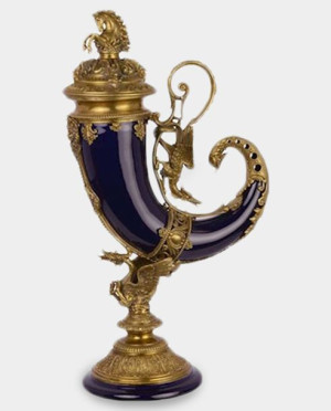 Porcelanowy Róg Obfitości Cornucopia Granat