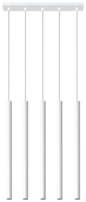 Lampa Sufitowa Wisząca Tuba Rura Pastelo 5 Biała