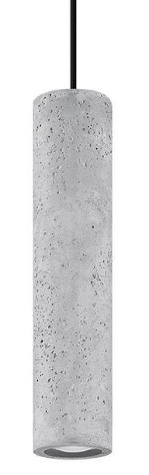 Lampa Wisząca Pojedyncza Tuba Sufitowa Betonowa
