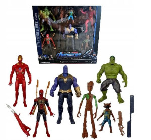 6x Avengers Duży Zestaw Figurek Postaci Świecą Led