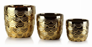 Nowoczesny Zestaw 3 doniczek ceramicznych