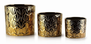Nowoczesny Zestaw 3 doniczek ceramicznych
