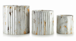 Nowoczesny Marmur Zestaw 3 doniczek ceramicznych