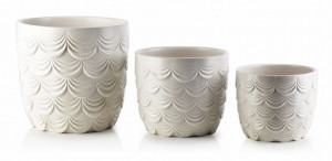 Nowoczesny Zestaw 3 doniczek ceramicznych