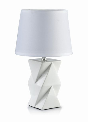 Lampka Nocna Stołowa Biała Lampa Glamour