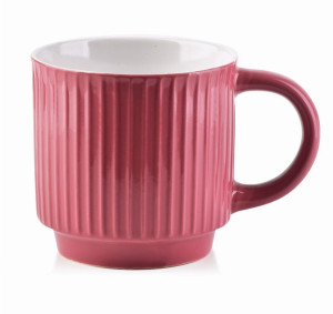 Ceramiczny do herbaty Różowy Kubek 360ml 9cm