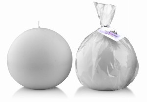 Świeca Dekoracyjna z parafiny Kula 8cm parafinowa SZARA