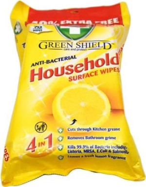 Zielony Chusteczki nawilżone uniwersalne 70szt SHIELD HOUSEHOLD