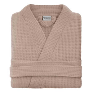 Beżowy Szlafrok Hotelowy Kimono GOFER S/M