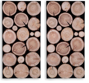 Panel Ścienny Dekoracyjny 76X38X3 Plastry Modrzewia 2 szt drewno  płyta hdf