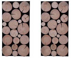 Panel Ścienny Dekoracyjny 76X38X3 cm Plastry Sosny 2 szt drewno płyta hdf