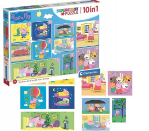 Świnka Peppa Pig Puzzle Mega Zestaw 10w1 Aż 330el