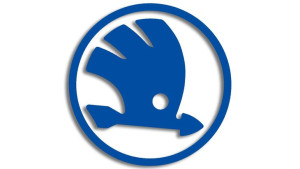 Wycinana naklejka SKODA logo niebieska