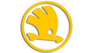Wycinana naklejka SKODA logo żółta