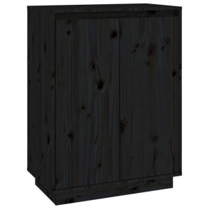 Szafka na buty, czarna, 60x35x80 cm, lite drewno sosnowe