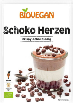 Posypka Dekoracyjna Czekoladowe Serca Bezglutenowa 35 g - Bio Vegan