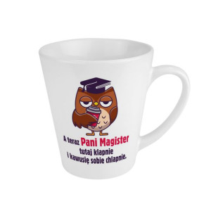Kubek latte biały dla świeżo upieczonej Pani Magister-PERSONALIZACJA.