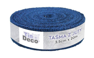 Dekoracyjna Taśma Z Juty 3.5 Cm X 20 M - Niebieska