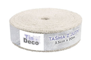 Dekoracyjna Taśma Z Juty 3.5 Cm X 20 M - Kremowa