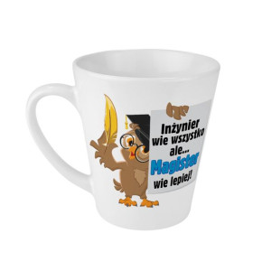 Kubek latte biały z okazji obrony magistra-PERSONALIZACJA.