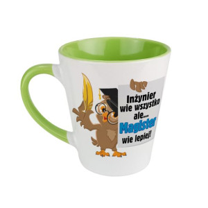 Kubek latte zielony z okazji obrony magistra-PERSONALIZACJA.