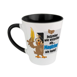 Kubek latte czarny z okazji obrony magistra-PERSONALIZACJA.