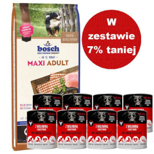 Bosch Adult Maxi, drób (nowa receptura) 15kg + Mr.BIG kawałki w sosie z woł