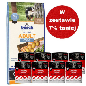 Bosch Adult Fish & Potato, ryba i ziemniak 15kg + Mr.BIG kawałki w sosie z