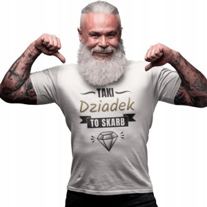 T-shirt/koszulka męska biała - Super Dziadek