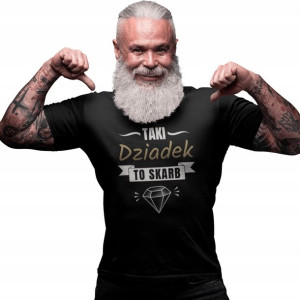 T-shirt/koszulka męska czarna - Super Dziadek