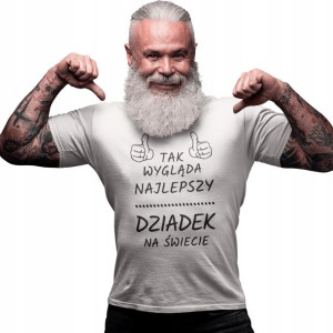 T-shirt/koszulka męska biała - Super Dziadek