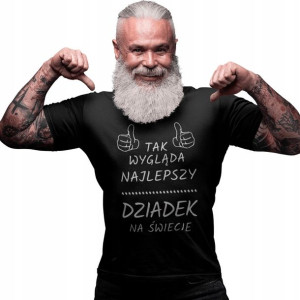 T-shirt/koszulka męska czarna - Super Dziadek