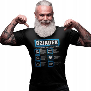 T-shirt/koszulka męska czarna - Super Dziadek