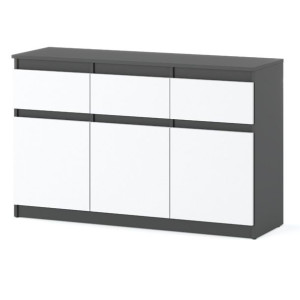 Komoda Do Sypilani Z 3 Szufladami Nowoczesna Szafka Loft 120cm Szara Biała