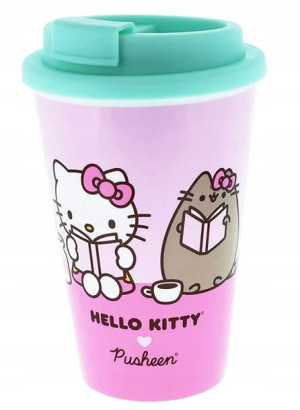 PUSHEEN Kubek Podróżny Hello Kitty & Pusheen