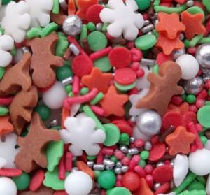 POSYPKA ŚWIĘTA MIX śnieżynki gwiazdki ciastki 50g