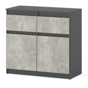 Komoda Oleksa Do Pokoju Młodzieżowego Z Szufladami Szary Mat 80cm Beton