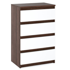 Komoda Do Pokoju Młodzieżowego Szafka 4 Szuflady 60cm Wenge Biała Mat
