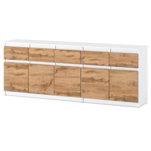 Komoda Do Pokoju Młodzieżowego Z 5 Szufladam Szafka 200cm Dąb Sonoma Beton