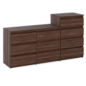 Komoda Drewniana Do Pokoju Młodzieżowego Dąb Wenge Szafka 10 Szuflad 160cm